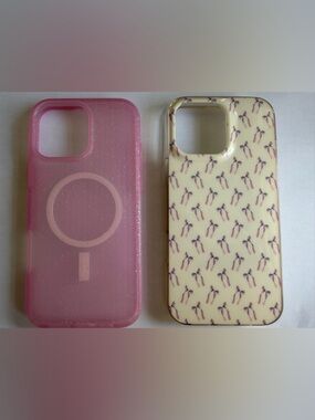 Pink Glitter & Bow MagSafe 16 Pro Max Phone Cases